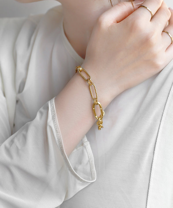 【ステンレス】オーバルチェーンマンテルブレスレット