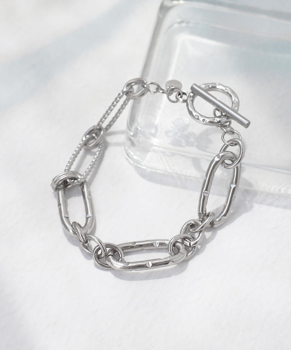 【ステンレス】オーバルチェーンマンテルブレスレット