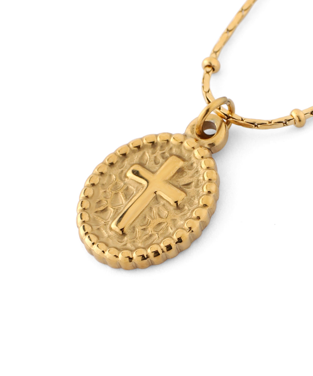 ANEMONE】【ステンレス】クロスメダイネックレス｜アネモネ