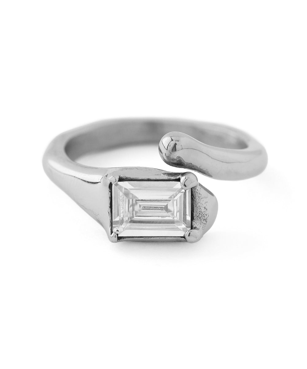 ANEMONE】【ステンレス】ガラスストーンリング｜アネモネ・シエナロゼ