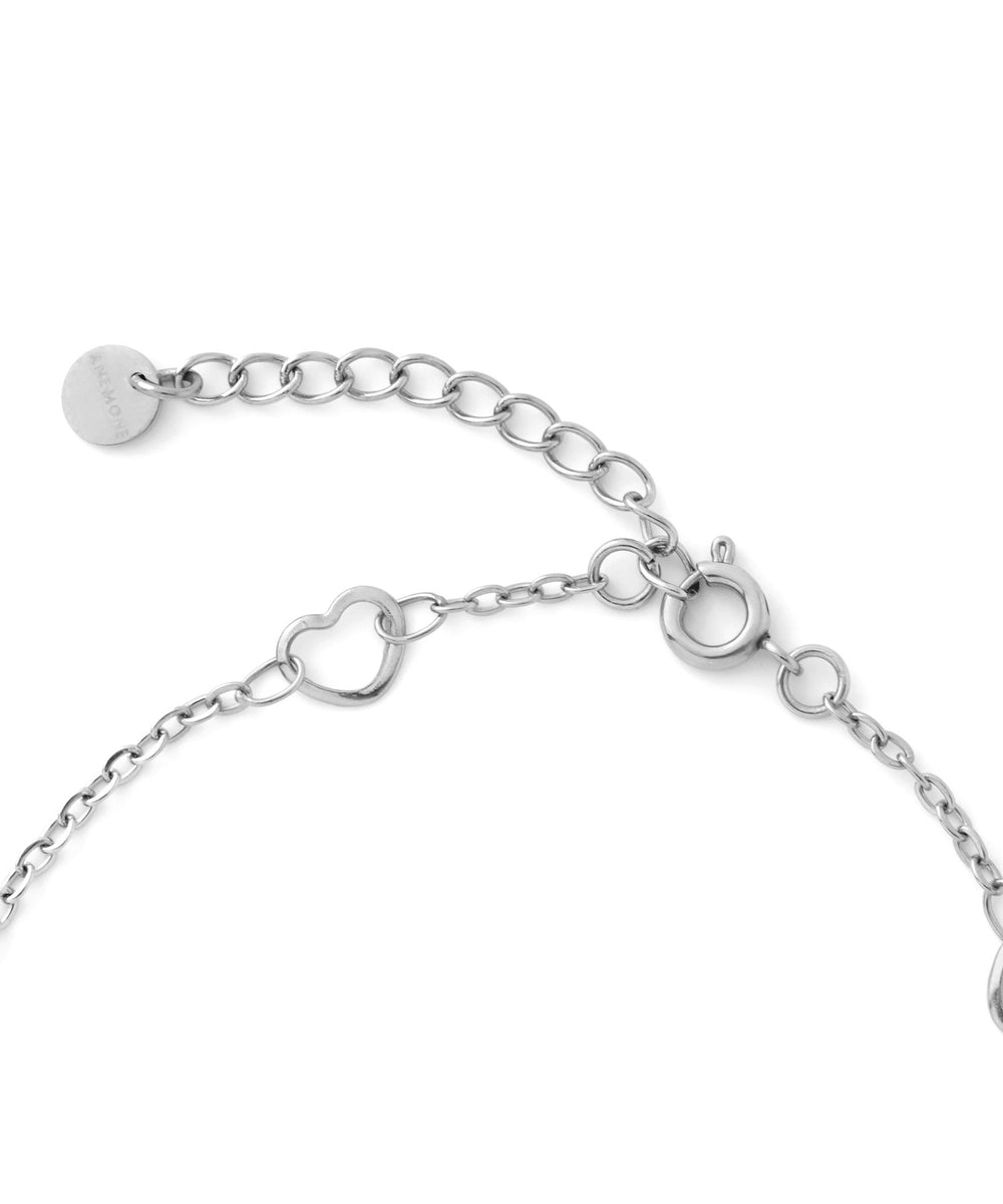ANEMONE】【ステンレス】ハートステーションチェーンブレスレット