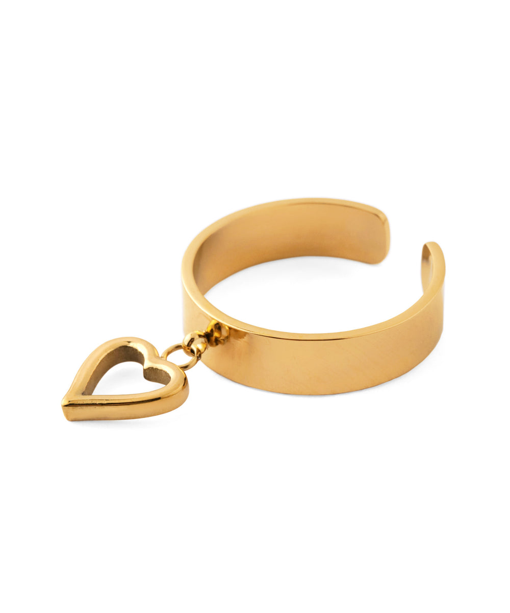 ANEMONE】【ステンレス】ハートチャームリング｜アネモネ・シエナロゼ