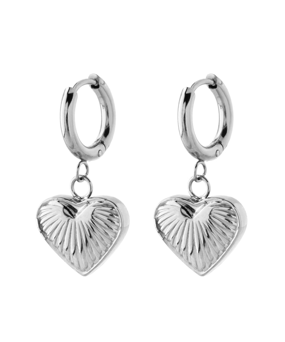 ANEMONE】【ステンレス】ハートフープピアス｜アネモネ・シエナロゼ