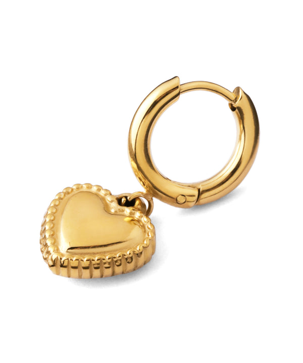 【ステンレス】ハートフープピアス