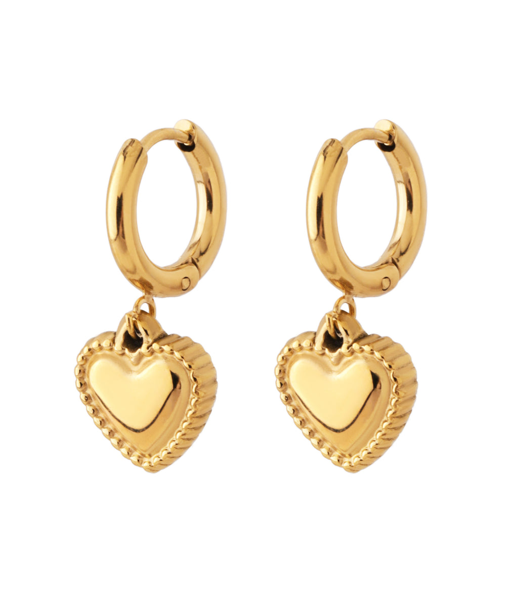 ANEMONE】【ステンレス】ハートフープピアス｜アネモネ・シエナロゼ