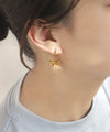【ステンレス】リボンフープピアス