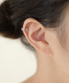 【ステンレス】ビジューフラワーナンコツピアス