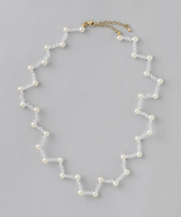 パール×ビーズネックレス