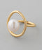 Freshwater pearl x circle line ring