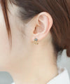 ストーン×ビジューダブルラインピアス