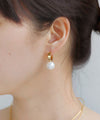【ステンレス】パールポイントフープピアス