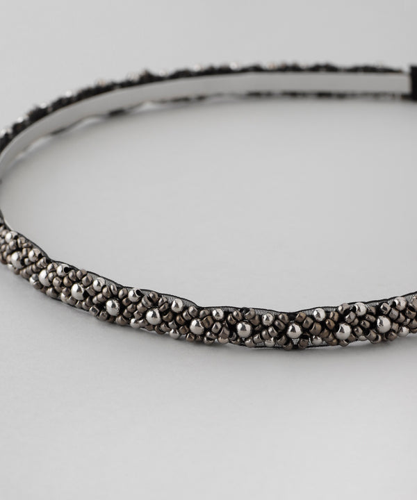 ビーズ刺しゅうスリムカチューシャ