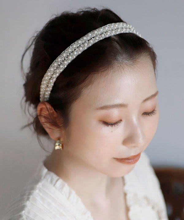 ビーズ刺しゅうスリムカチューシャ