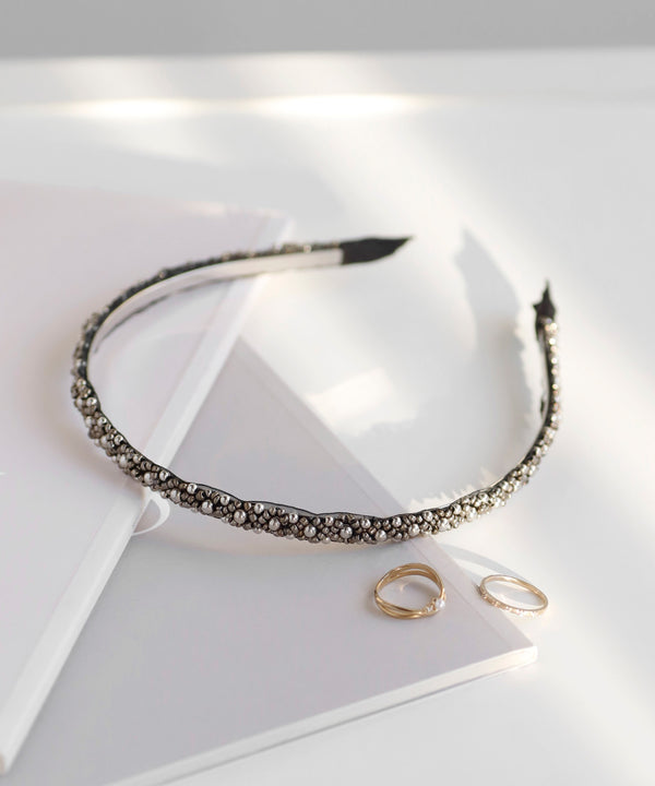 ビーズ刺しゅうスリムカチューシャ