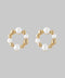 Pearl and metal circle earrings