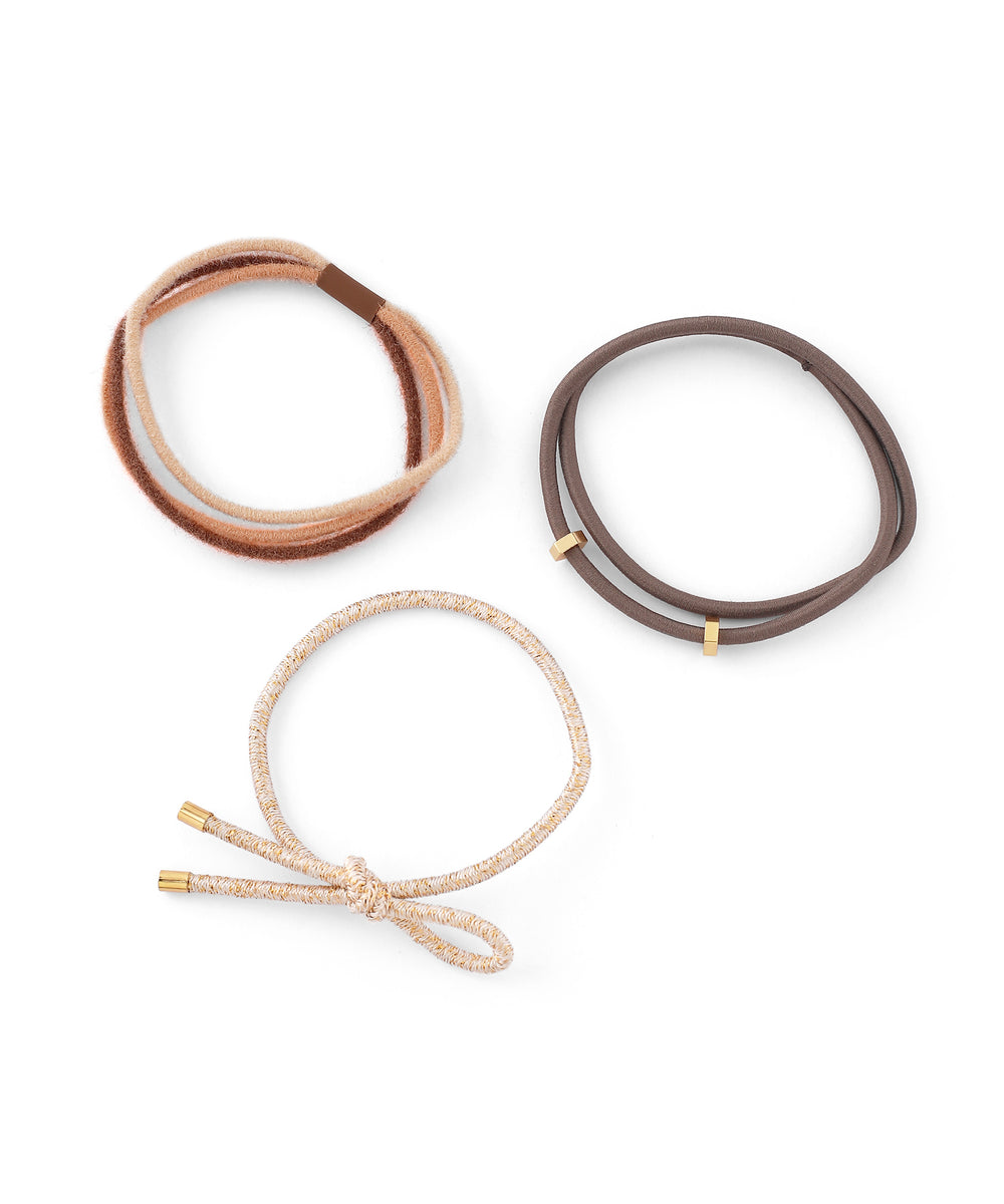 ANEMONE】メタルポイント×マルチデザインヘアゴム[3本セット]｜SANPO