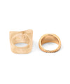Marble and Metal Signet Rings (Set of 2)