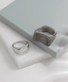 Marble and Metal Signet Rings (Set of 2)