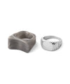 Marble and Metal Signet Rings (Set of 2)