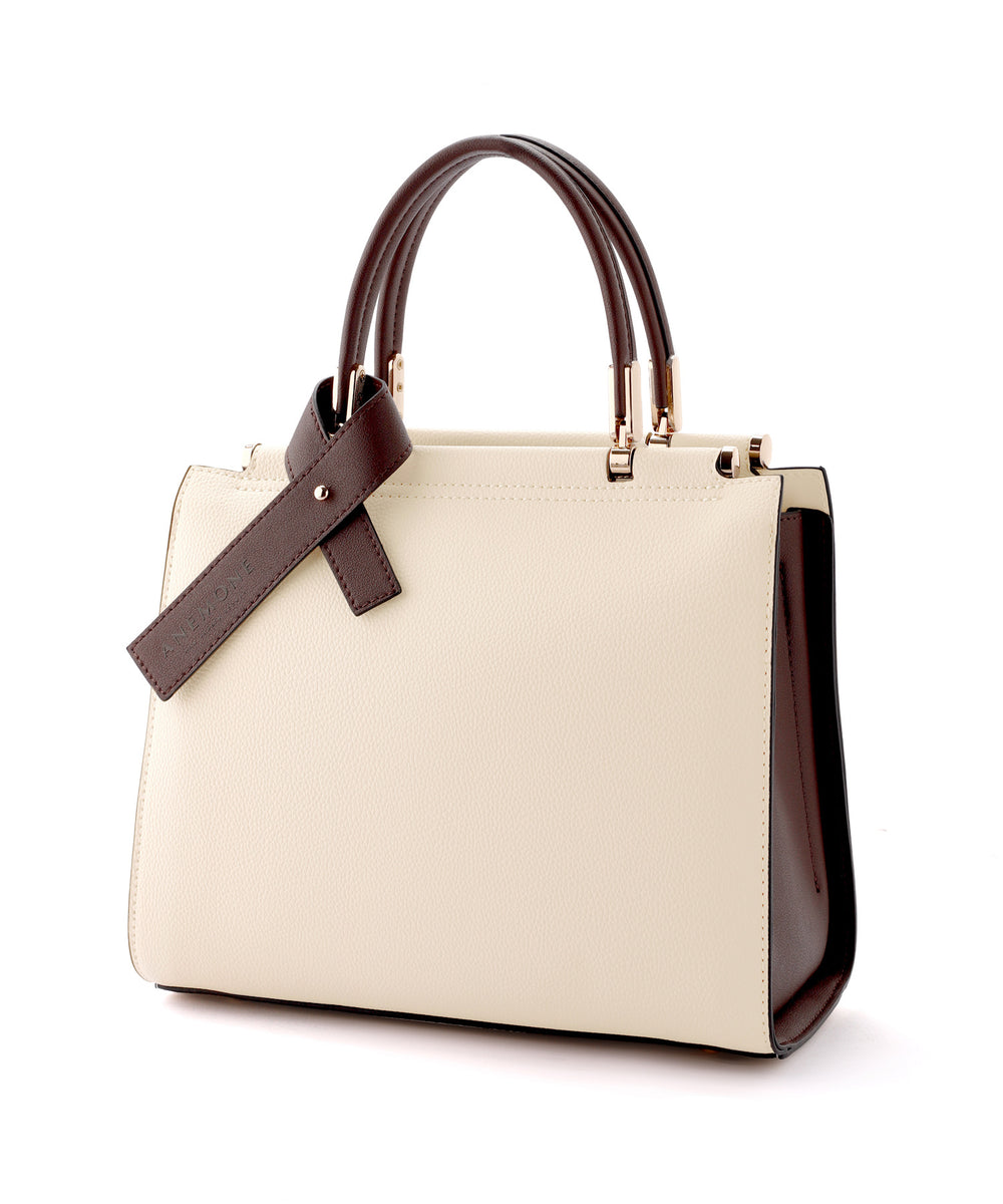 ANEMONE】バイカラーの​スクエア2WAYバッグ｜アネモネ・シエナロゼ