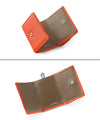 Tri-fold leather mini wallet