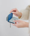 Tri-fold leather mini wallet