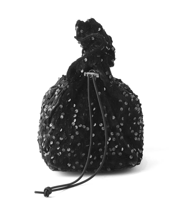 【cache cache】ギャザーハンドルスパンコールバッグ