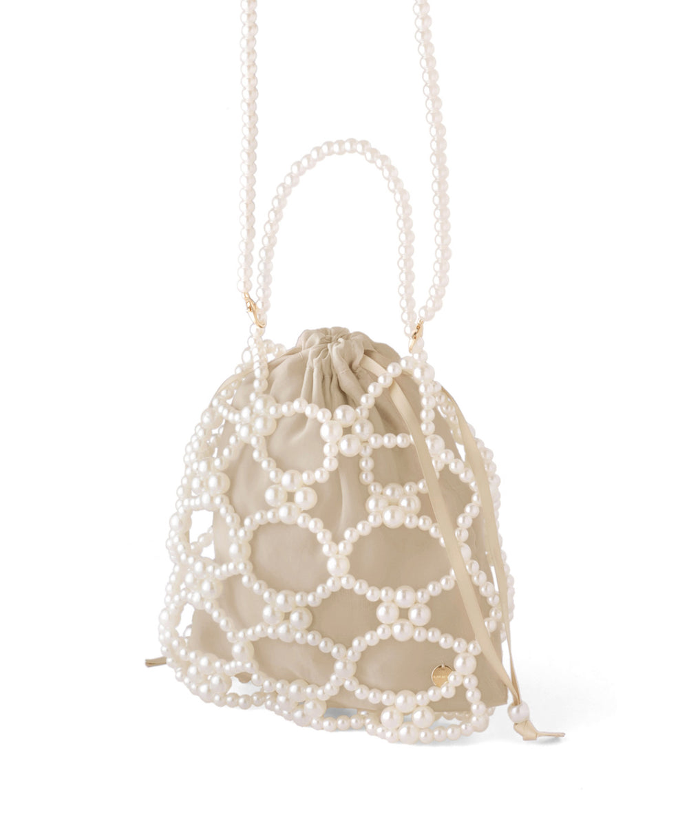 ANEMONE】ビーズ編み巾着2WAYバッグ｜アネモネ・シエナロゼ・ミミサン