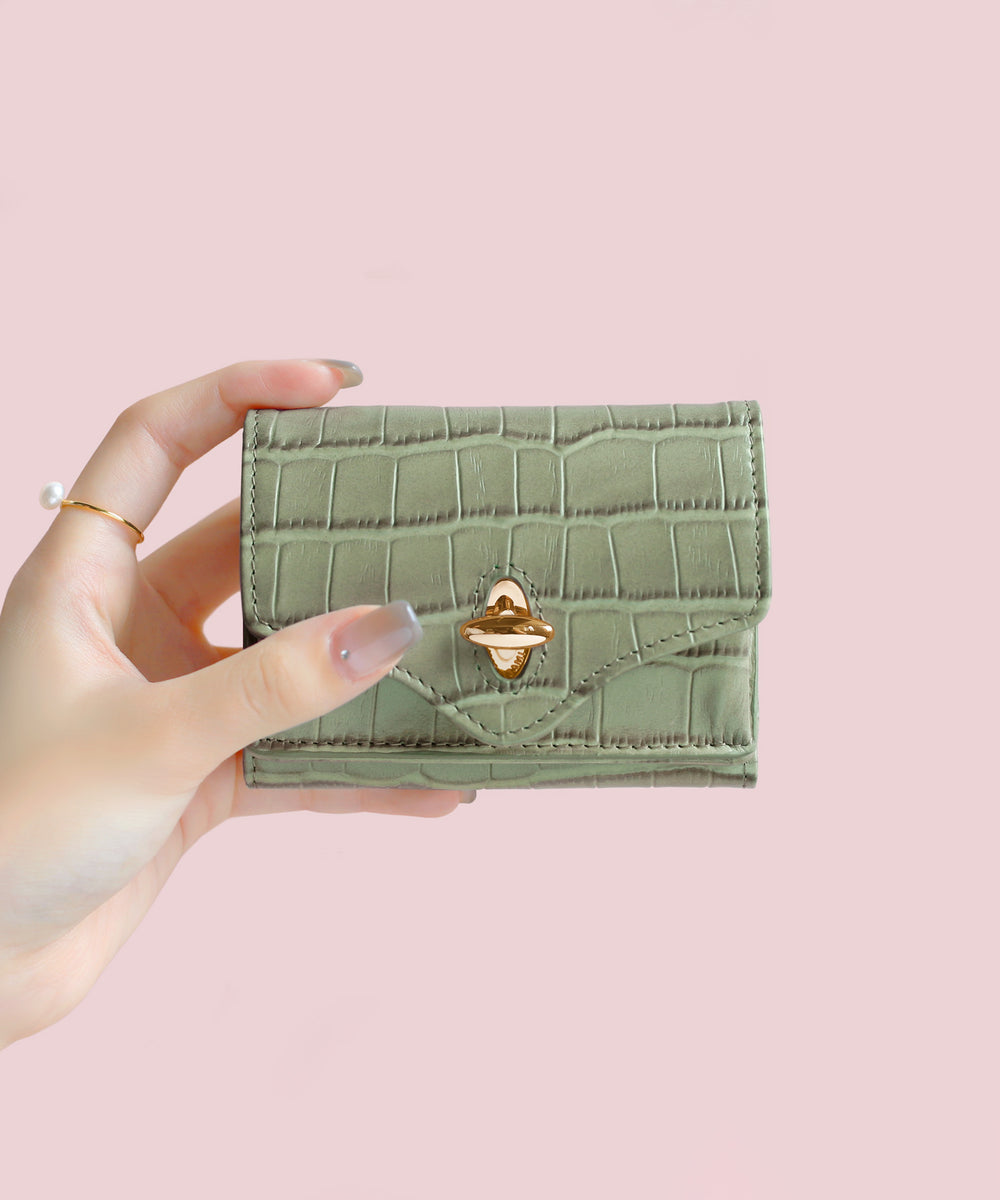 ANEMONE】【ANEMONE×HASHIBAMI】クロコ調レザーミニウォレット