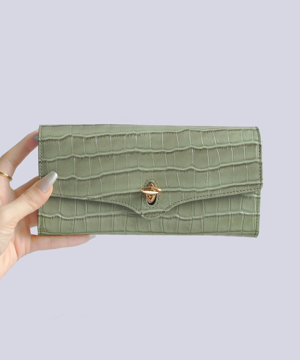 ANEMONE】【ANEMONE×HASHIBAMI】クロコ調レザーウォレット｜アネモネ