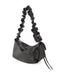 Leather-look ruffle handle shoulder bag