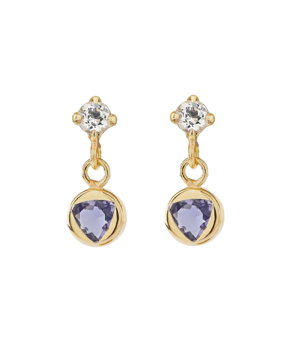 ANEMONE】天然石サークルフレームピアス[K10]｜アネモネ