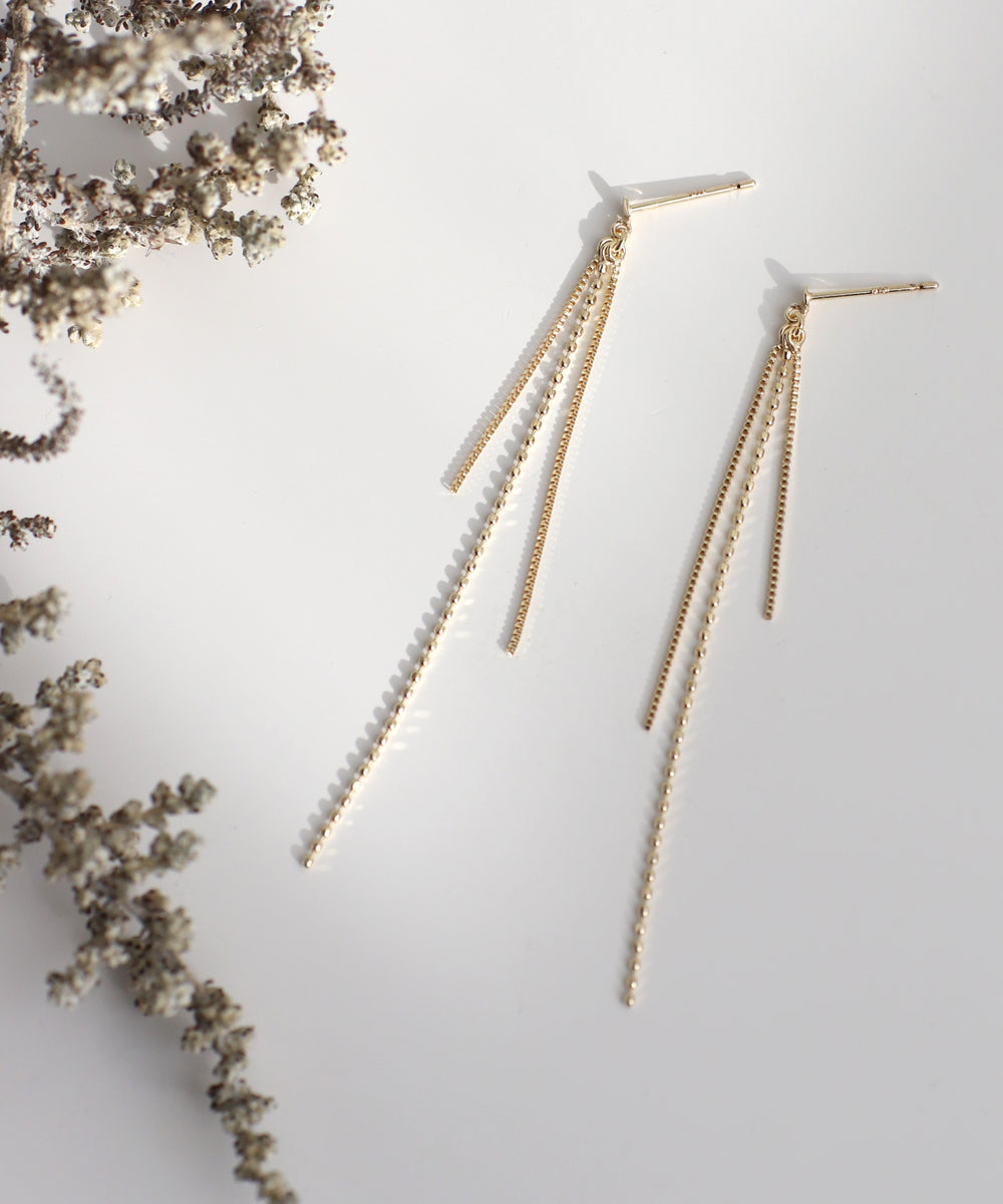 mimi33】チェーンフリンジピアス[Basic][K10]｜SANPO ONLINE(サンポー