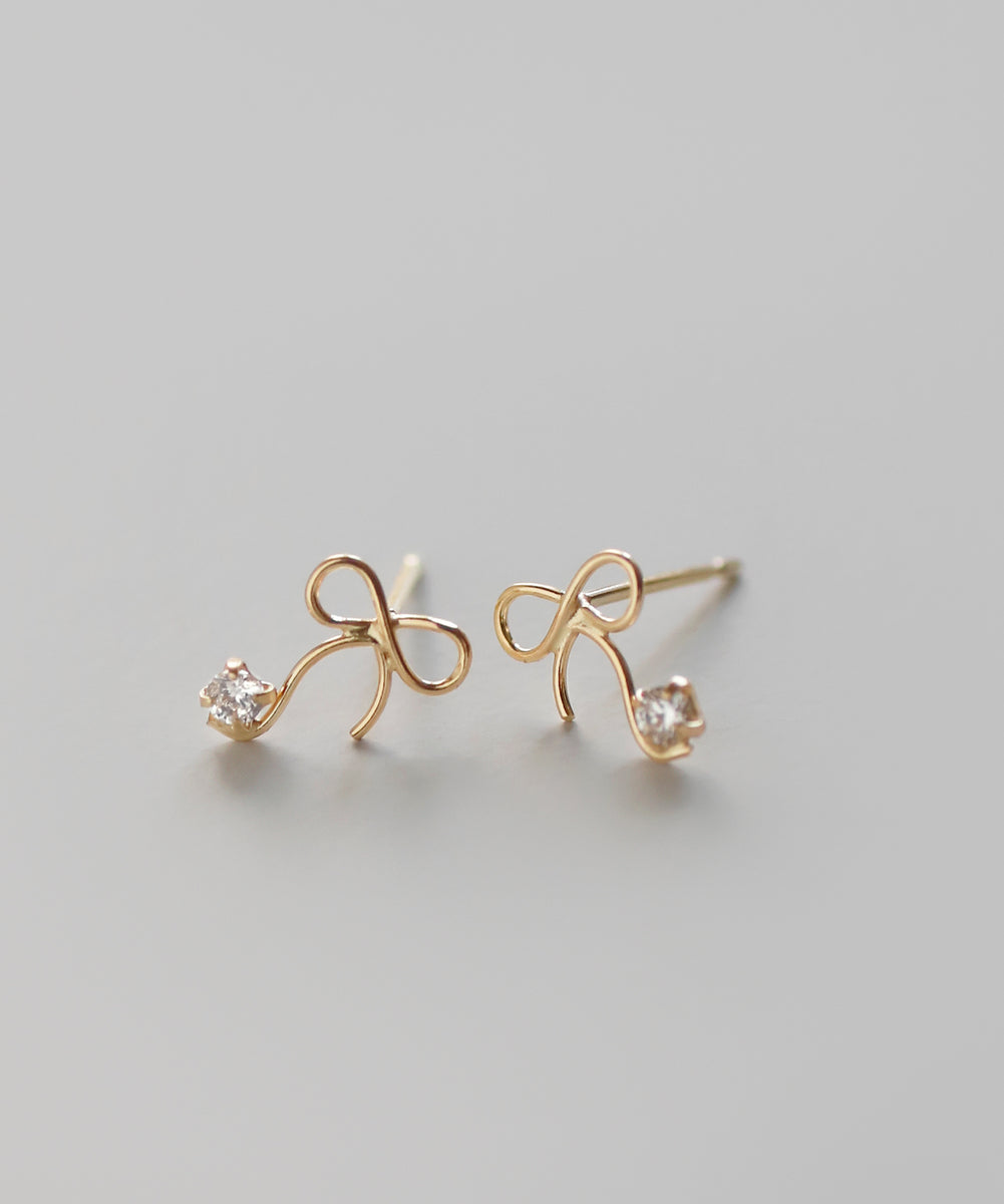 黄色のリボンピアスほかセット販売 mimi33】リボンピアス[K10][Basic]｜アネモネ・シエナロゼ・ミミサン