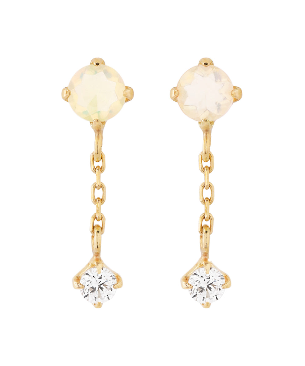 mimi33】オパール×ビジューピアス[K10][Basic]｜アネモネ・シエナロゼ