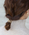 バイカラーのラメリボンヘアゴム