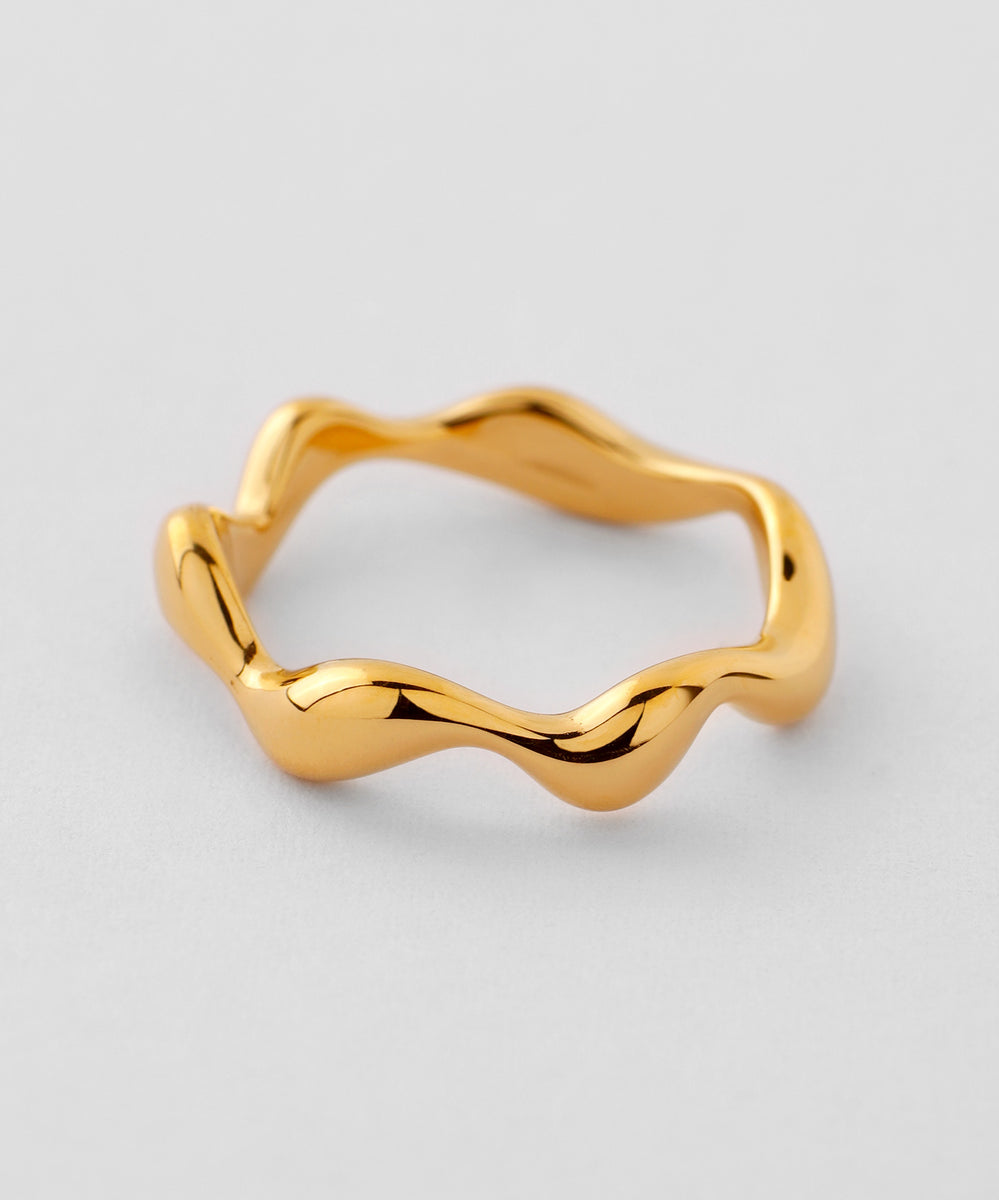 mimi33】【ステンレスIP】ニュアンスウェーブリング[Ownideal]｜SANPO