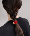 カラービジューオーバルプレートヘアゴム