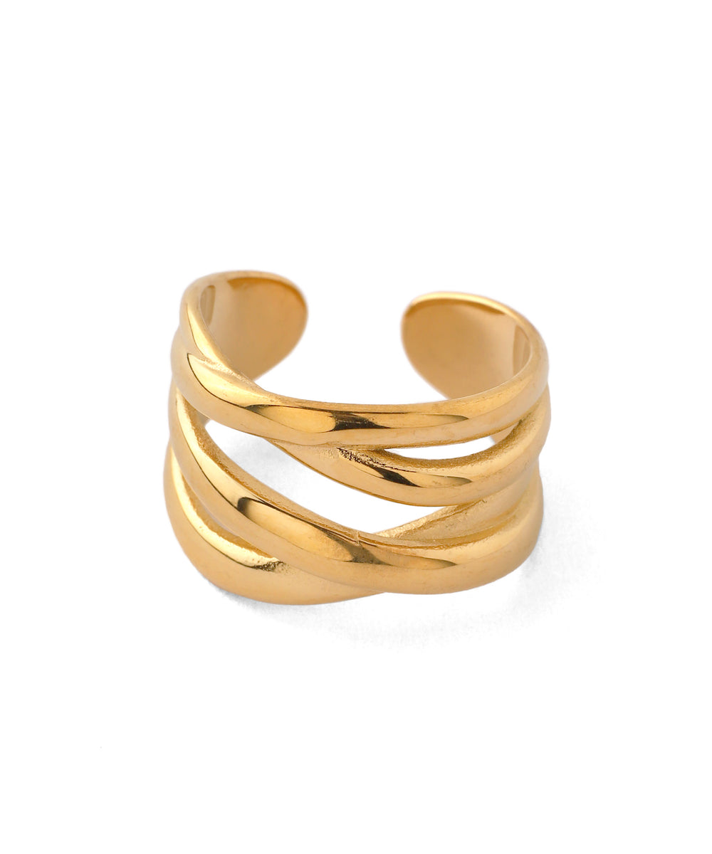 ANEMONE】【ステンレス】クロスラインワイドリング｜アネモネ・シエナロゼ・ミミサンジュウサン公式通販｜SANPO ONLINE(サンポーオンライン)