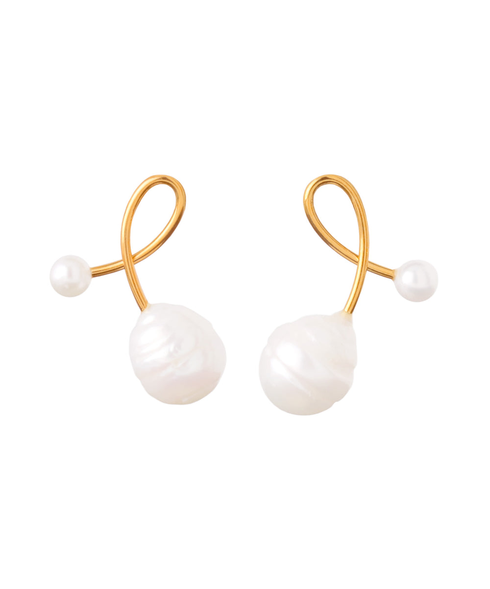 mimi33】パール×ループラインピアス[UMU][Basic]｜アネモネ