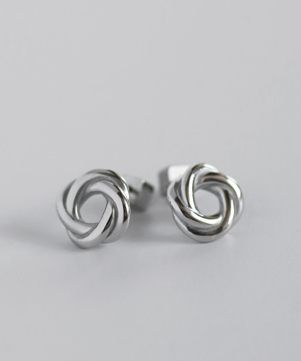 mimi33】【ステンレスIP】ツイストサークルピアス[Basic