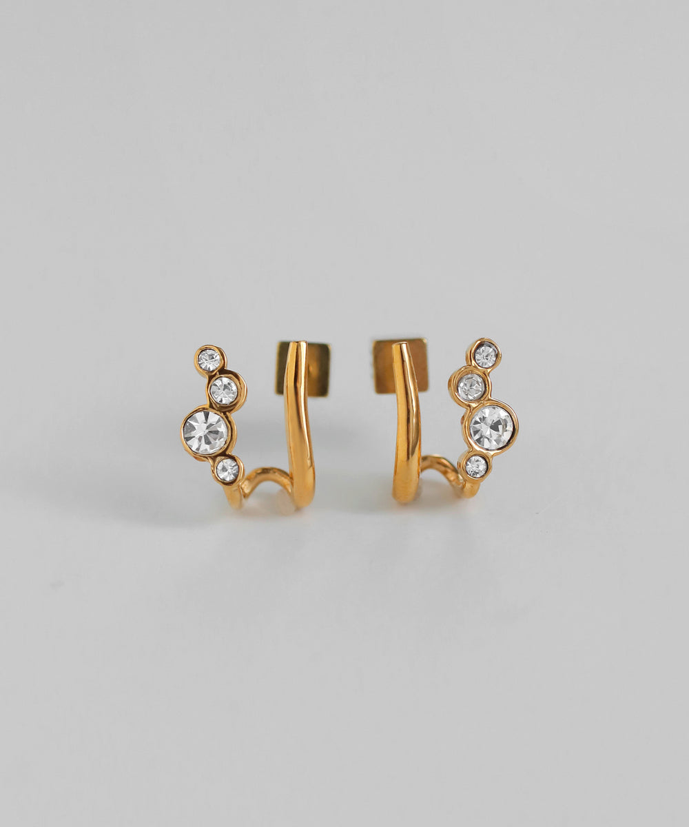 ピアス No.33 mimi33】ビジューラインピアス[サージカルステンレス][Sheerchic