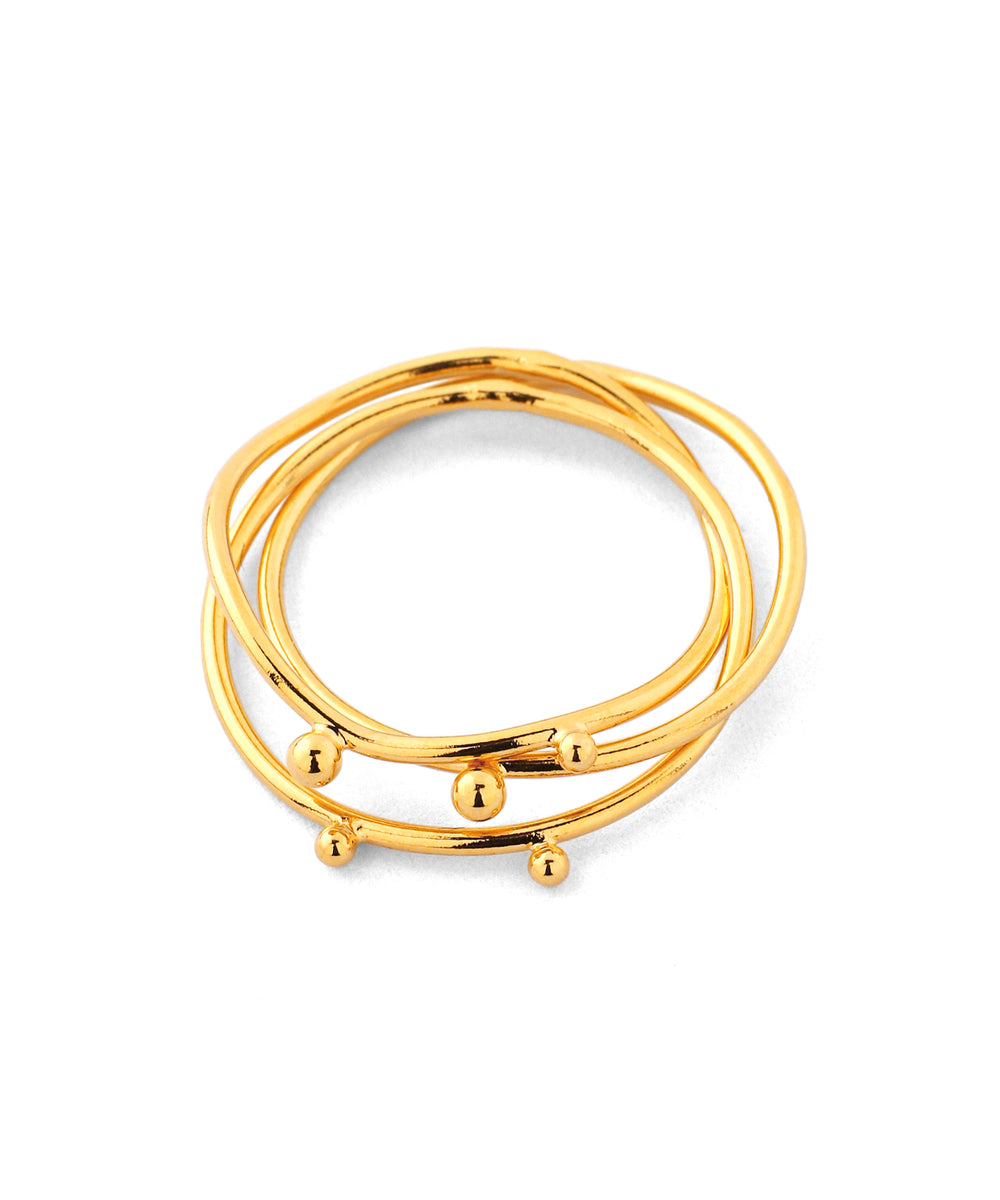 ANEMONE】【ステンレス】3連メタルポイントリング[TESHIGOTO