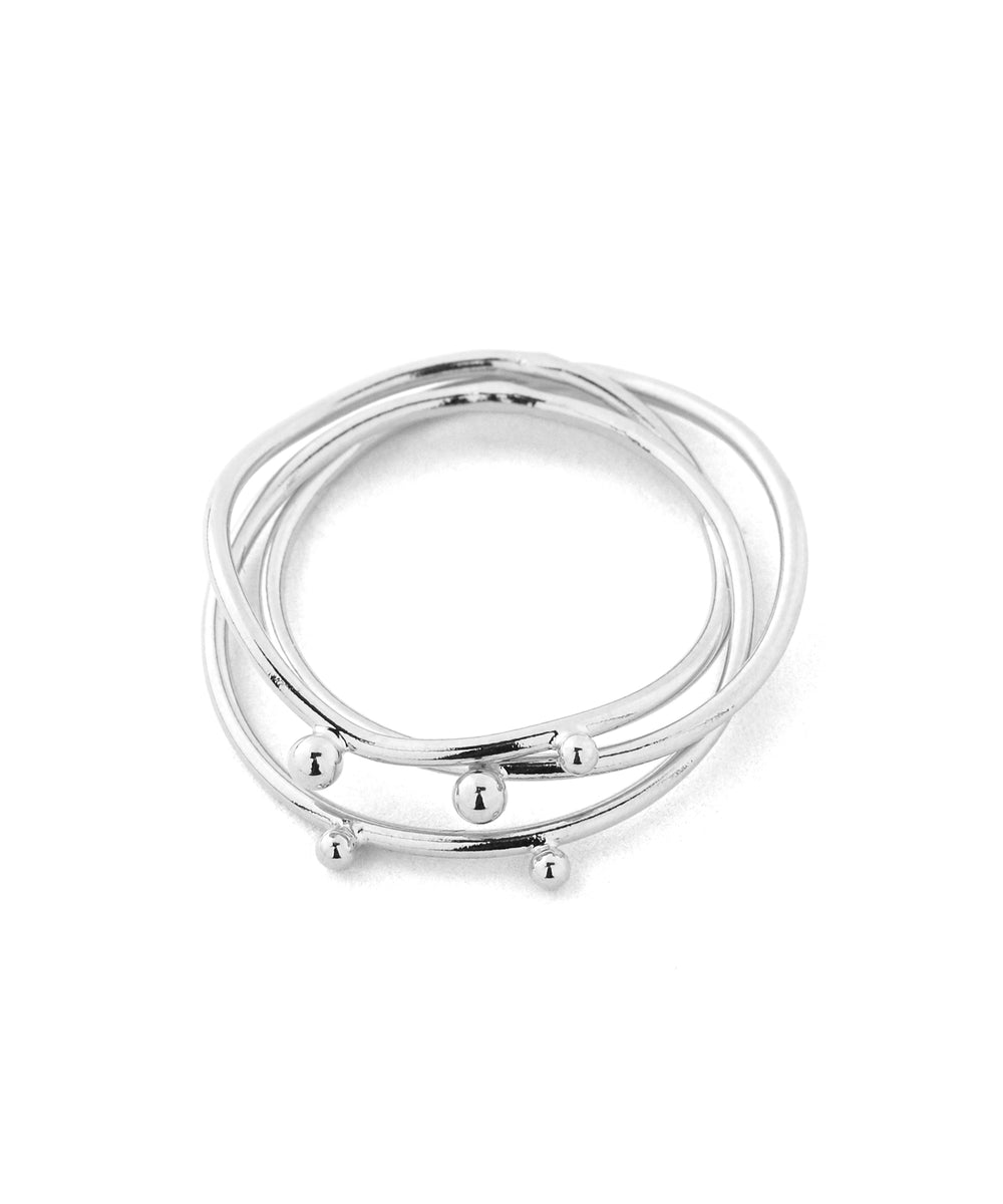 ANEMONE】【ステンレス】3連メタルポイントリング[TESHIGOTO
