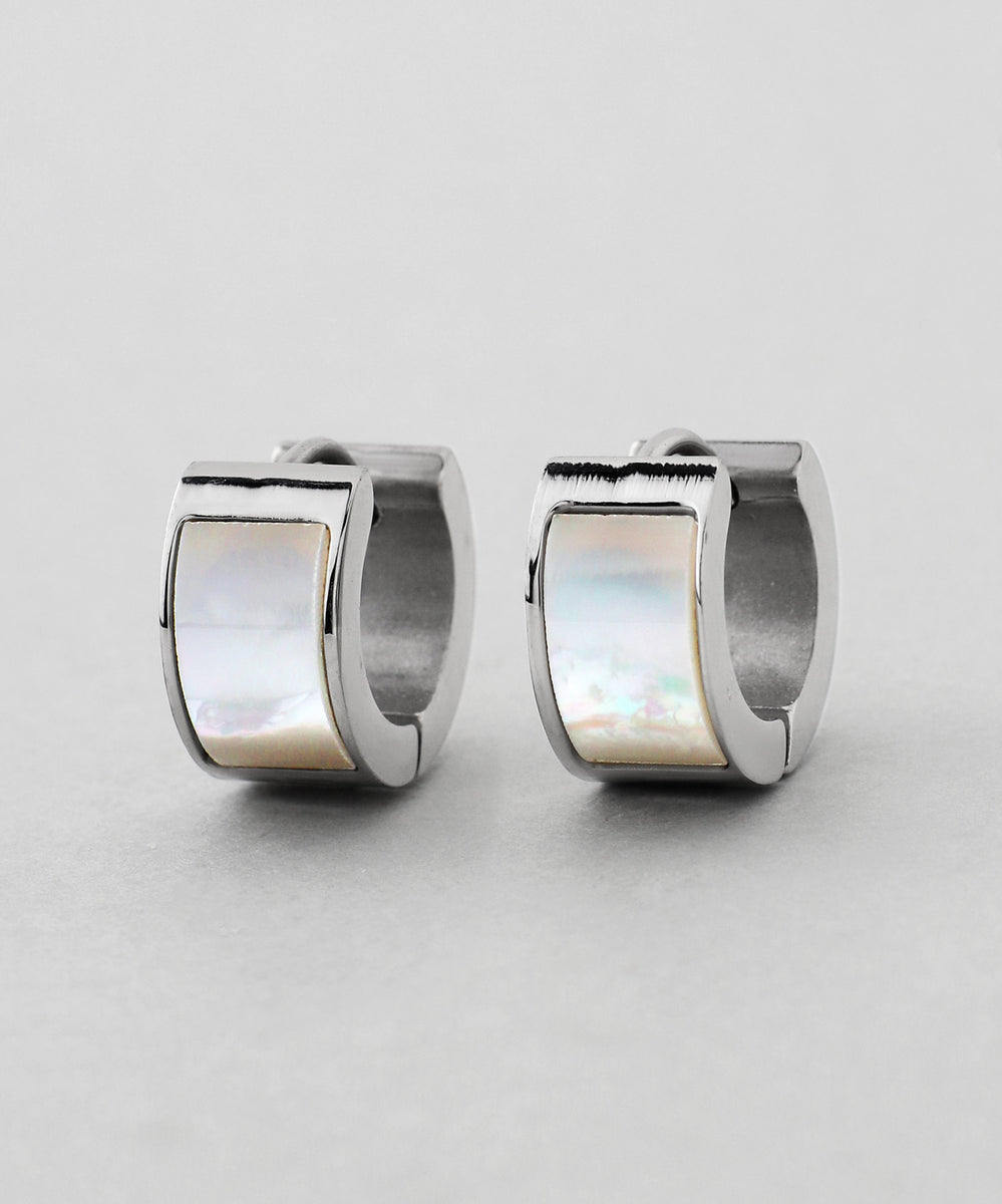 mimi33】【ステンレスIP】シェルワイドフープピアス[Ownideal