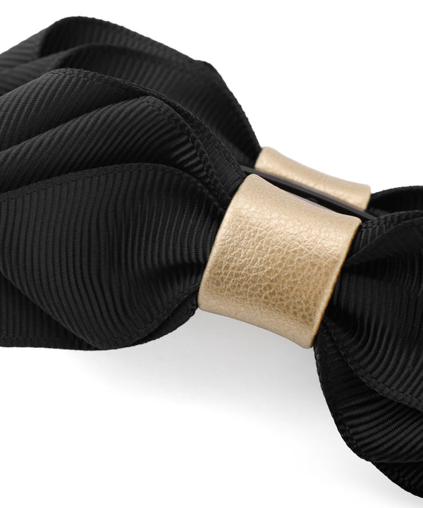 グログランリボンのシンプルバナナクリップ