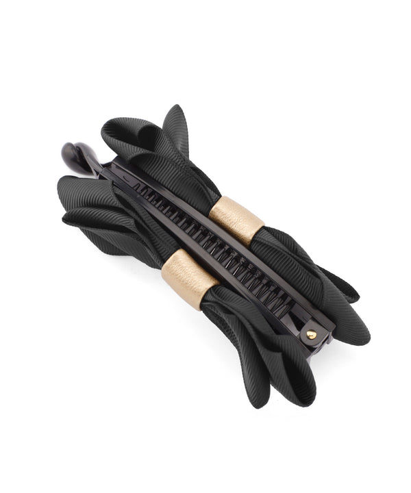 グログランリボンのシンプルバナナクリップ