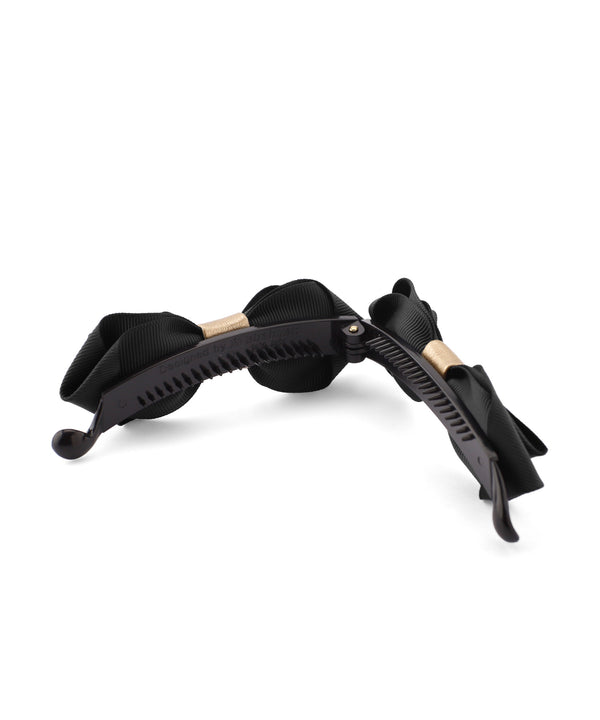 グログランリボンのシンプルバナナクリップ