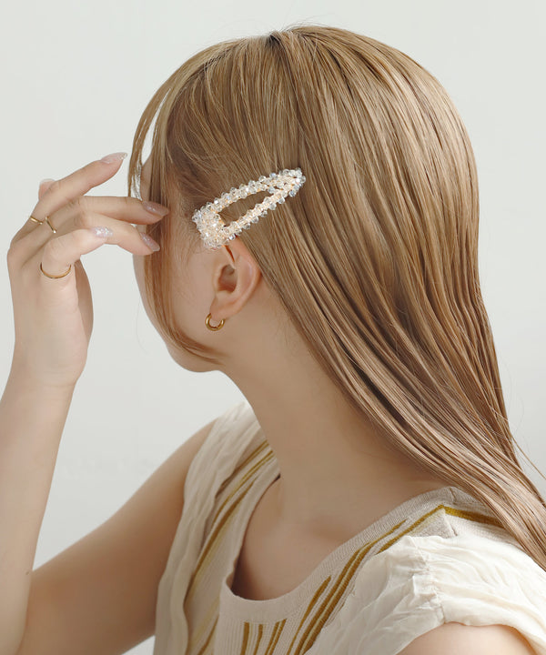 カラービーズぱっちんピン