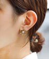 メタルフラワーピアス